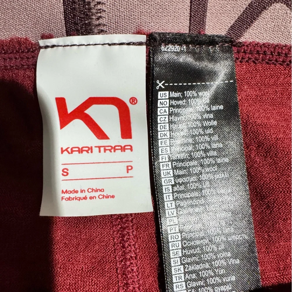 Kari Traa Klara High-Waisted Wool Base Layer Pants Wool Ski Leggings Small